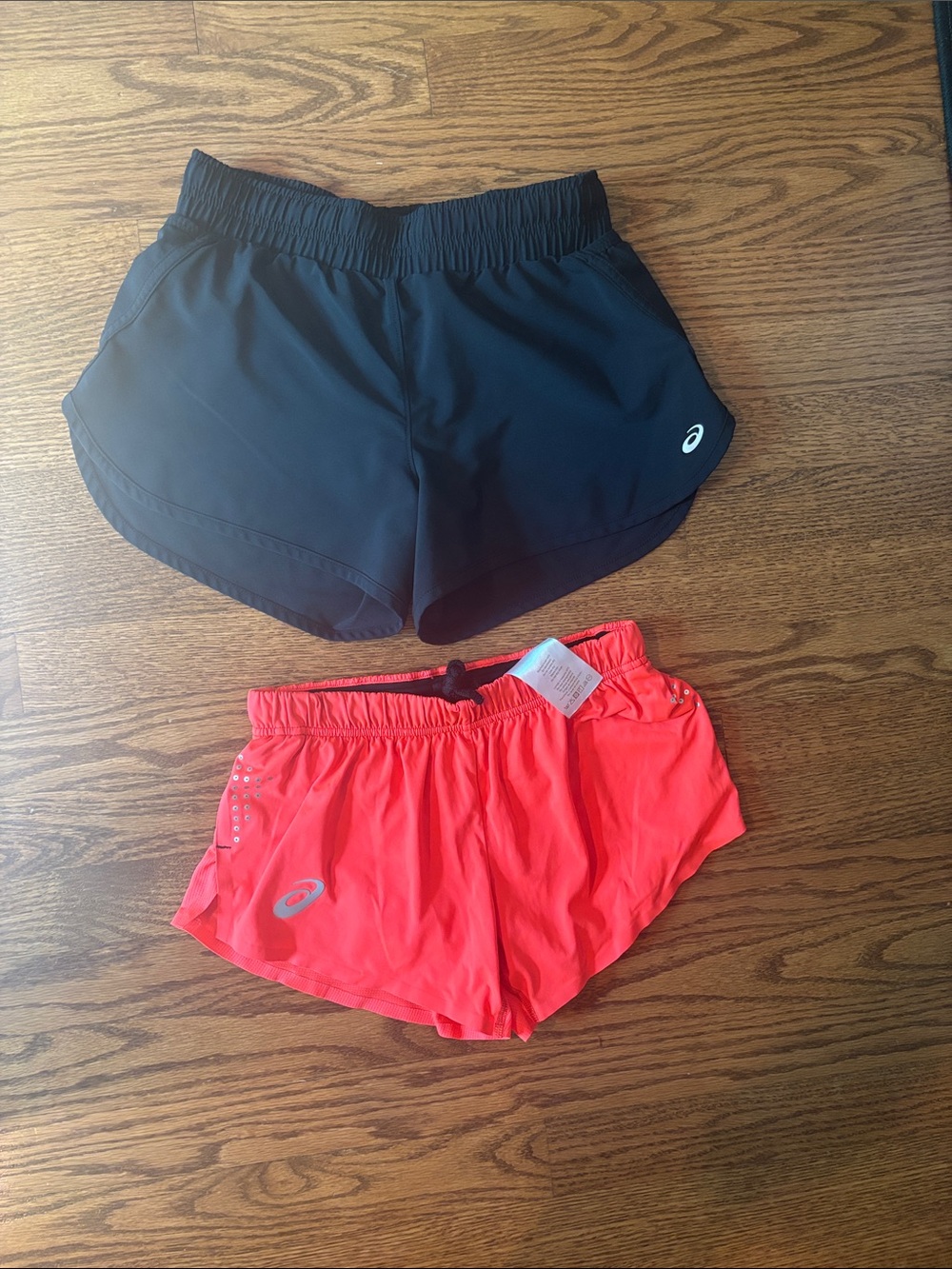 Asics Women's Athletic Shorts in Black and Coral